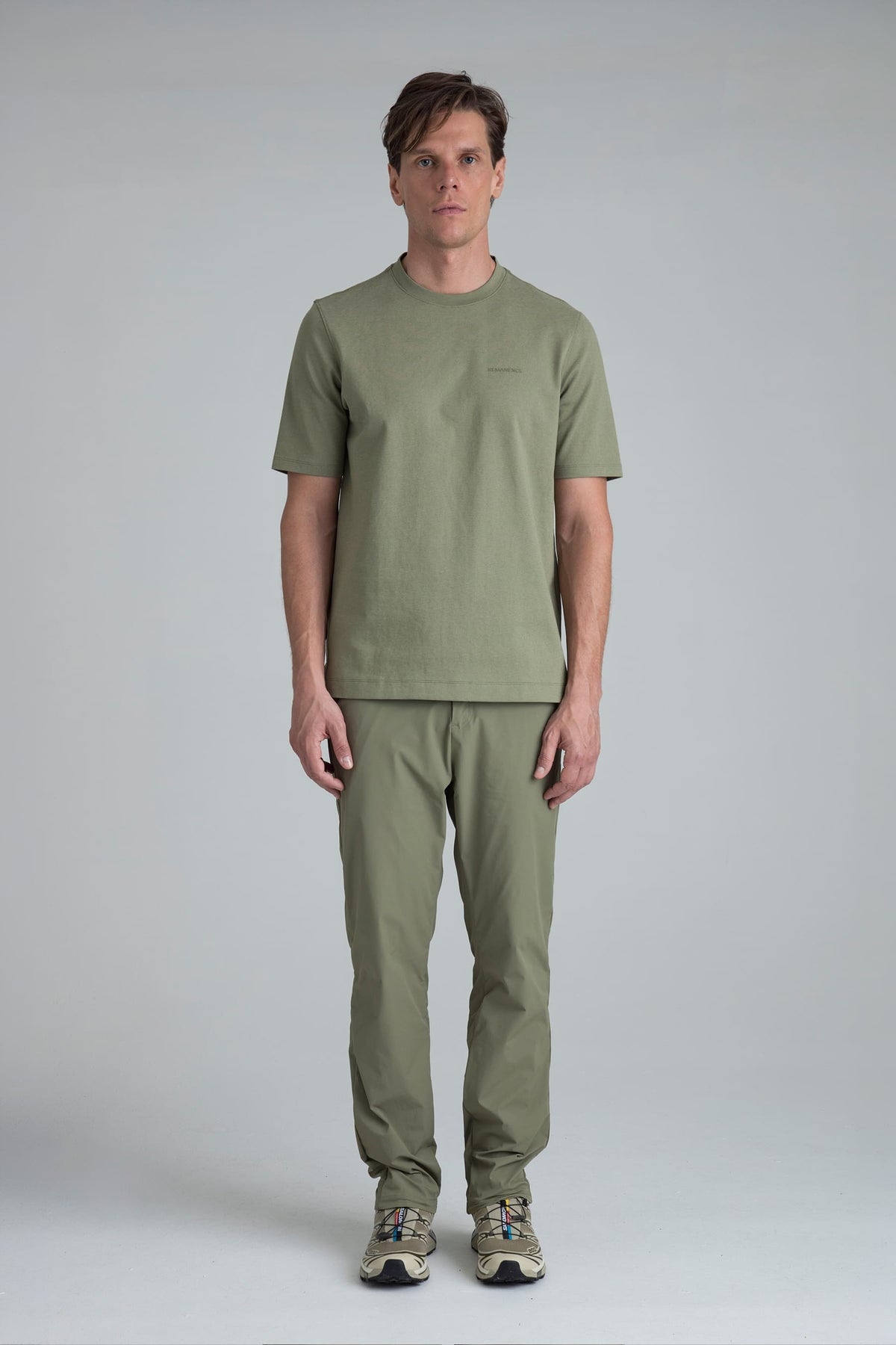 Peak Semi Fitted T-Shirt Men Olive Green