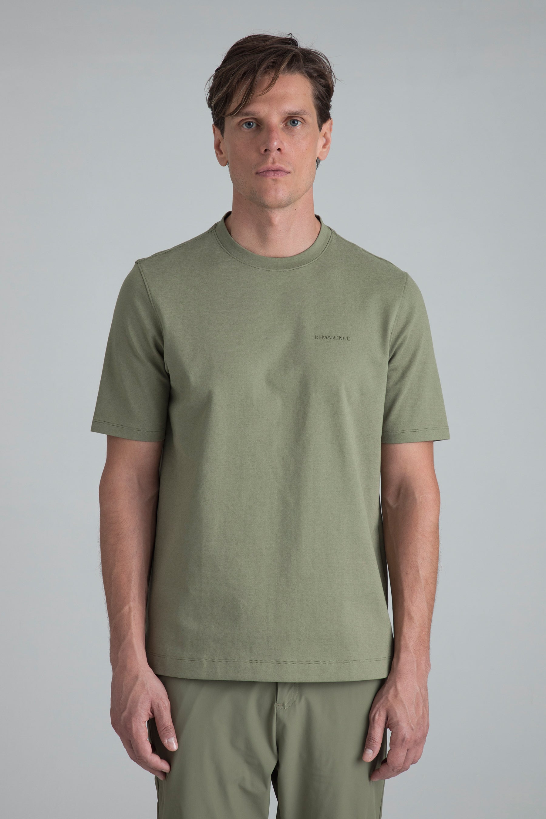 Peak Semi Fitted T-Shirt Men Olive Green