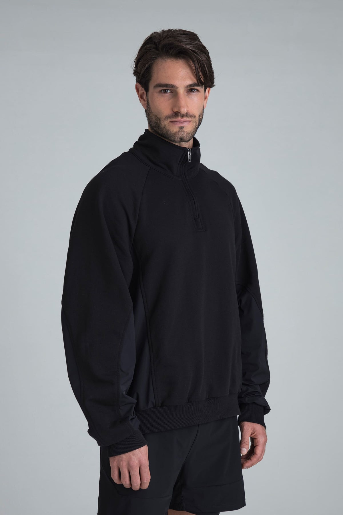 Men's black half zip sweatshirt Shadow