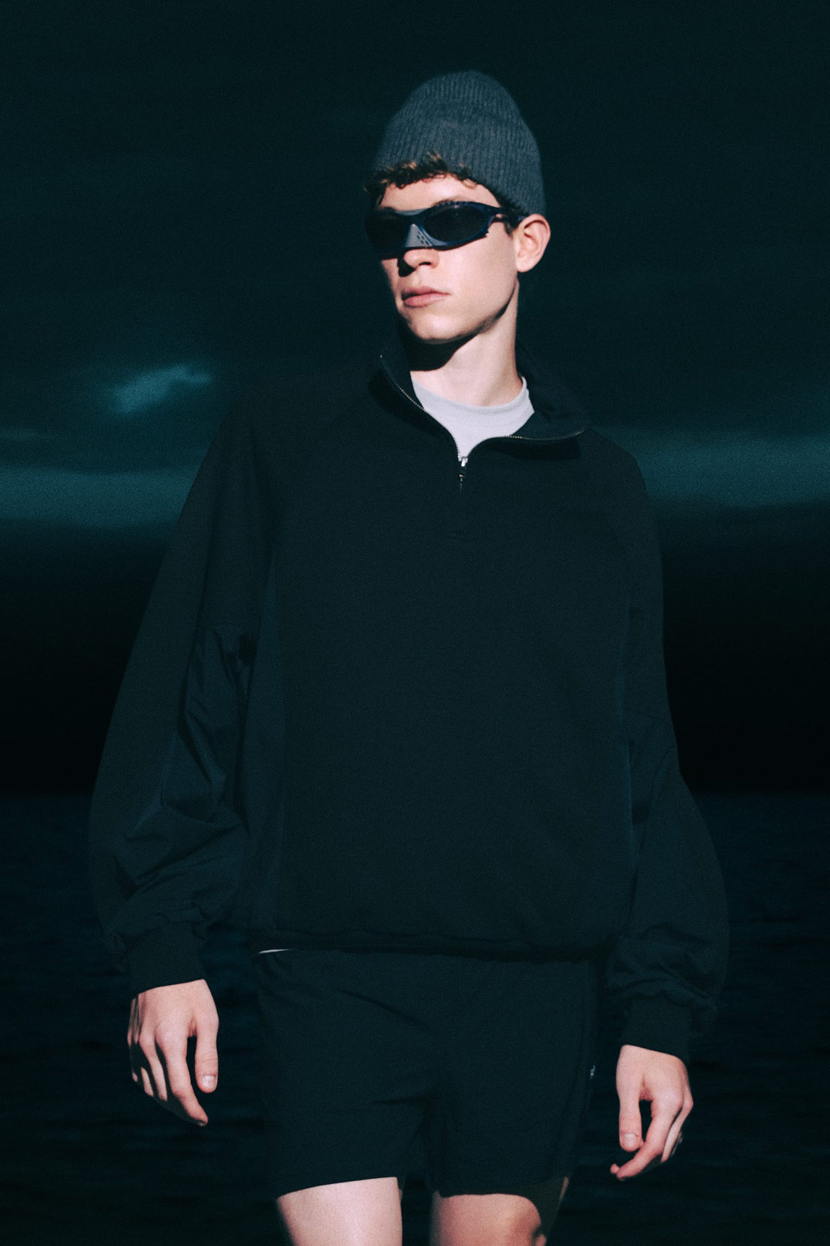 Men's black half zip sweatshirt Shadow