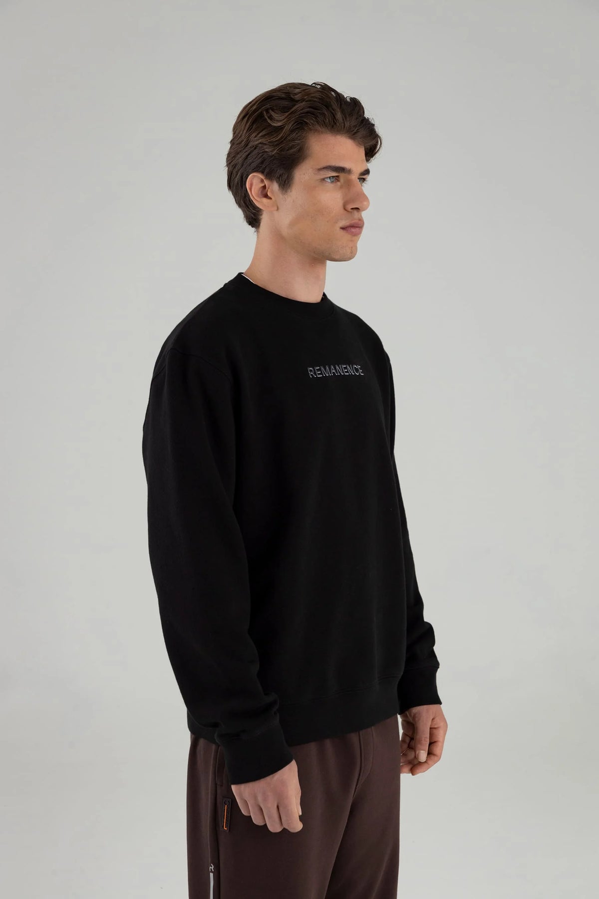 Men’s black crewneck sweatshirt Verge