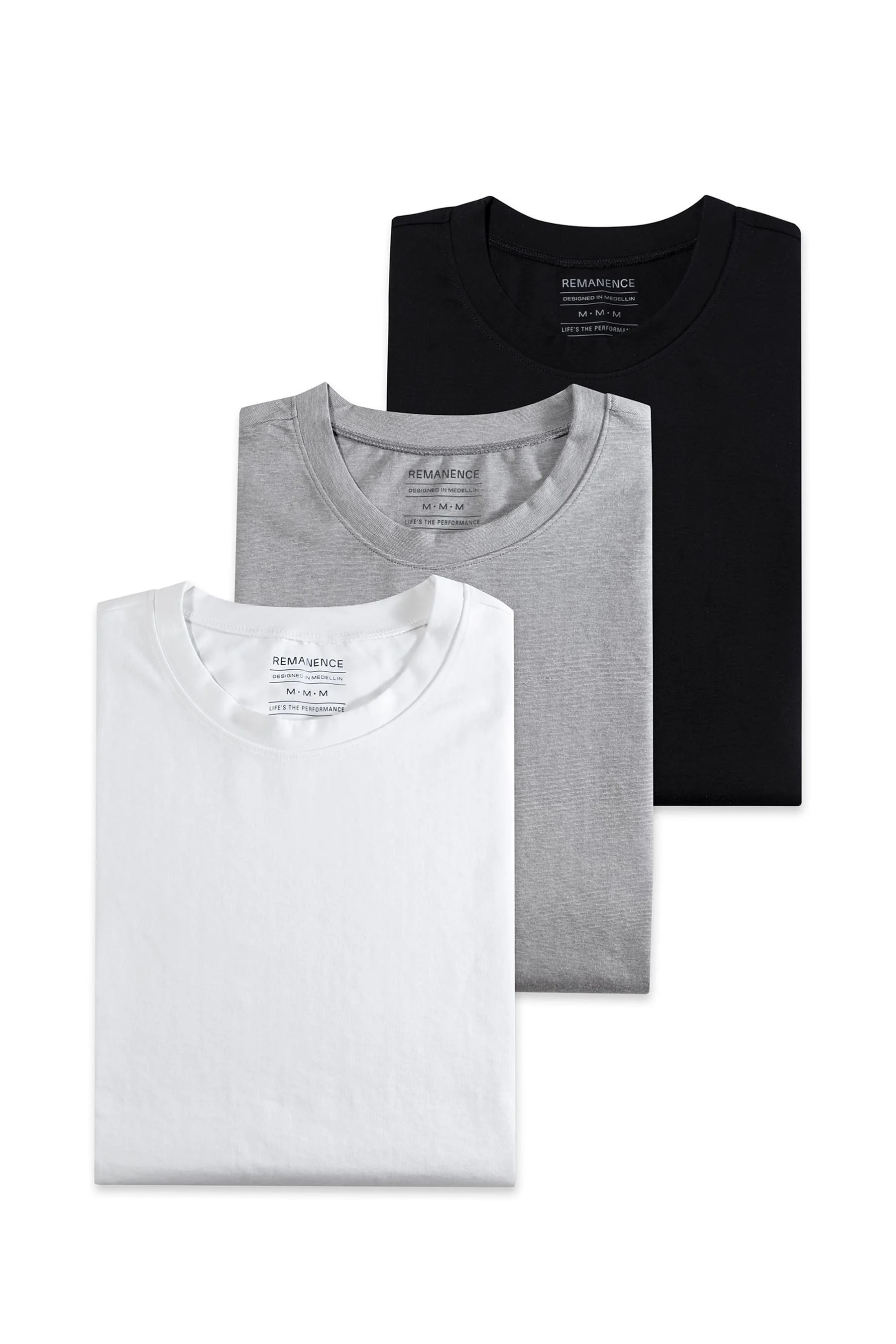 Men's black gray white multipack fit t shirts Cling Remanence