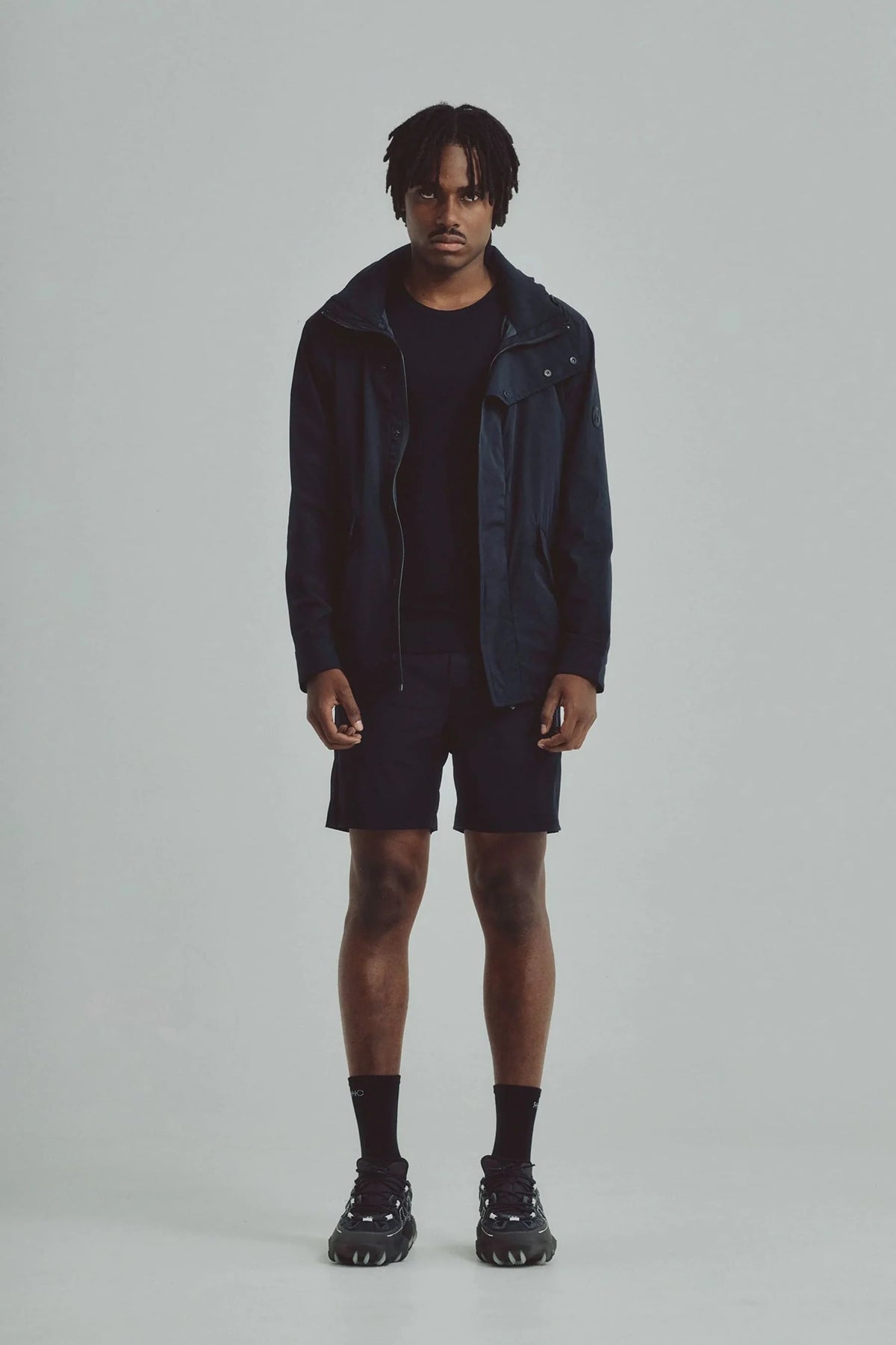 Men's black jacket with removable hood Holmium