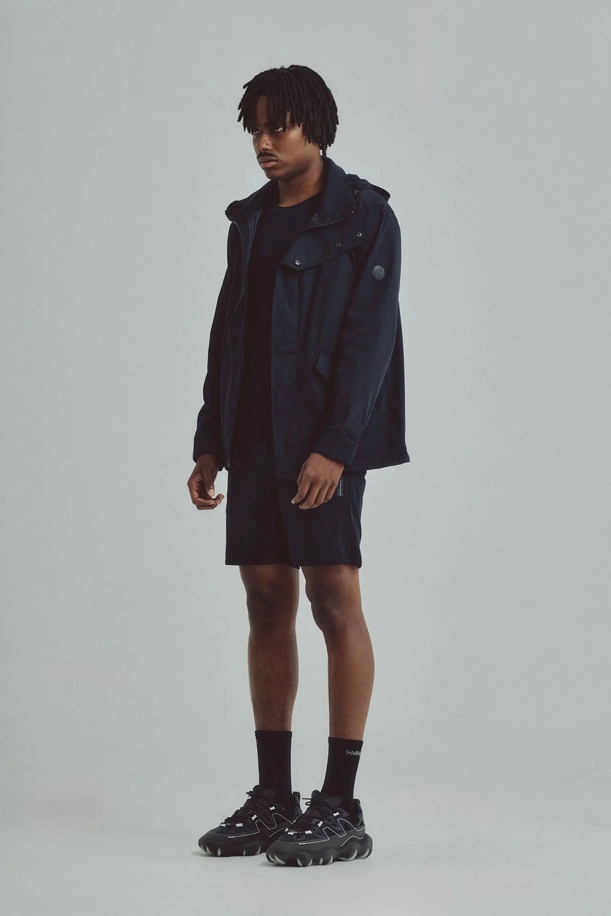 Men's black jacket with removable hood Holmium