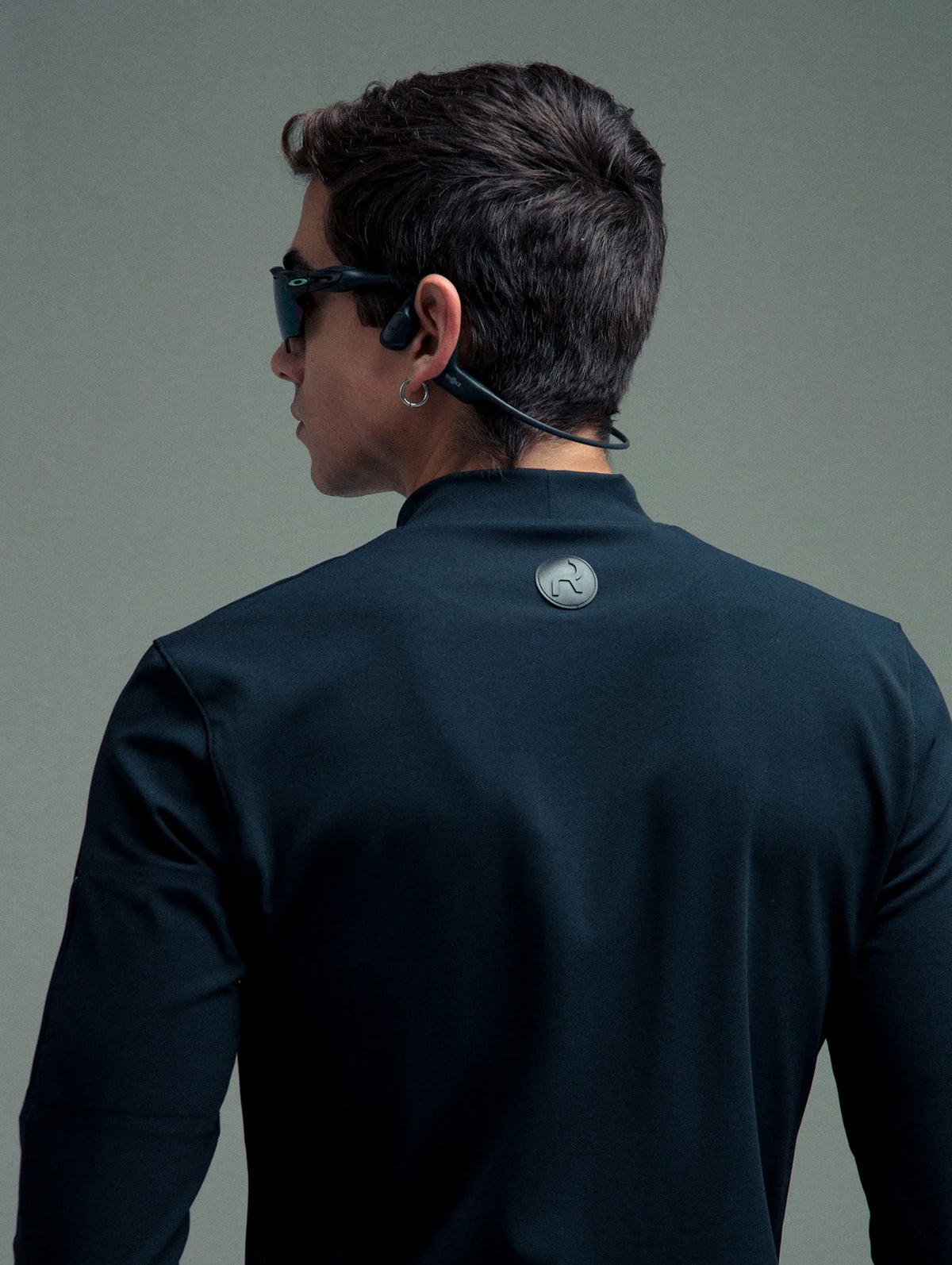 Men's black long-sleeve high-neck sports Gauss