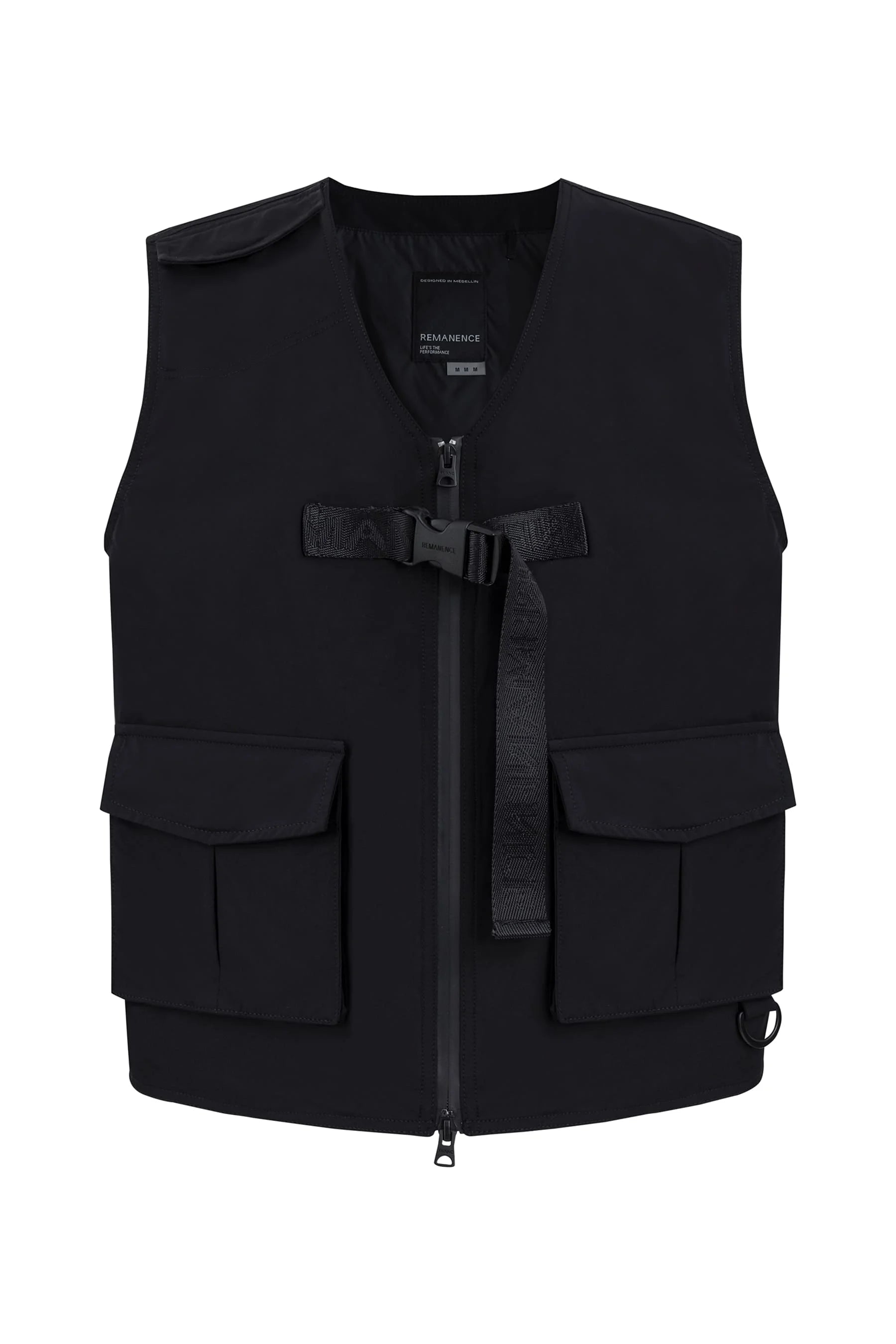 Men's black vest with pockets Volt Remanence