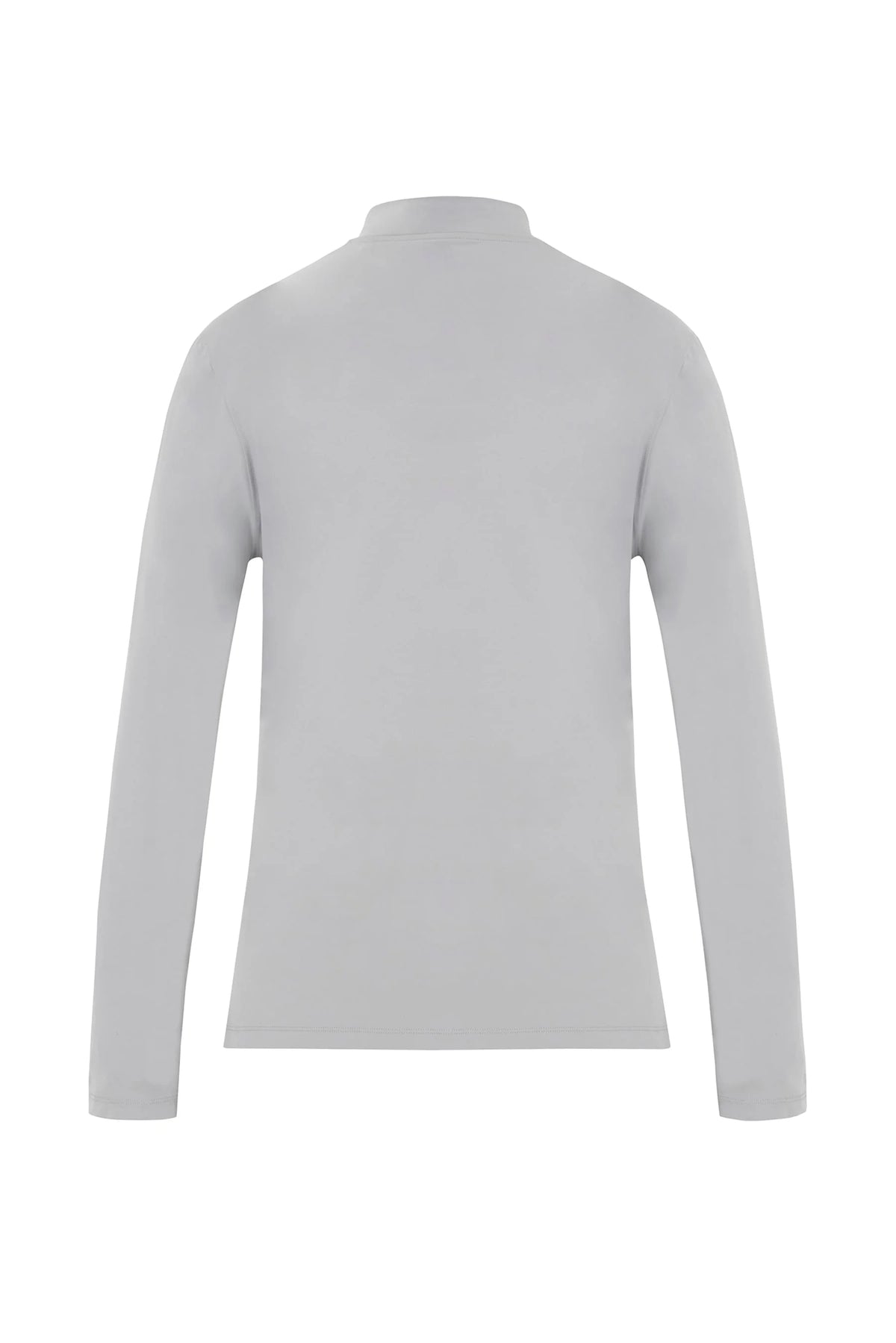 Camiseta gris deportiva manga larga cuello con cierre slim fit Dew
