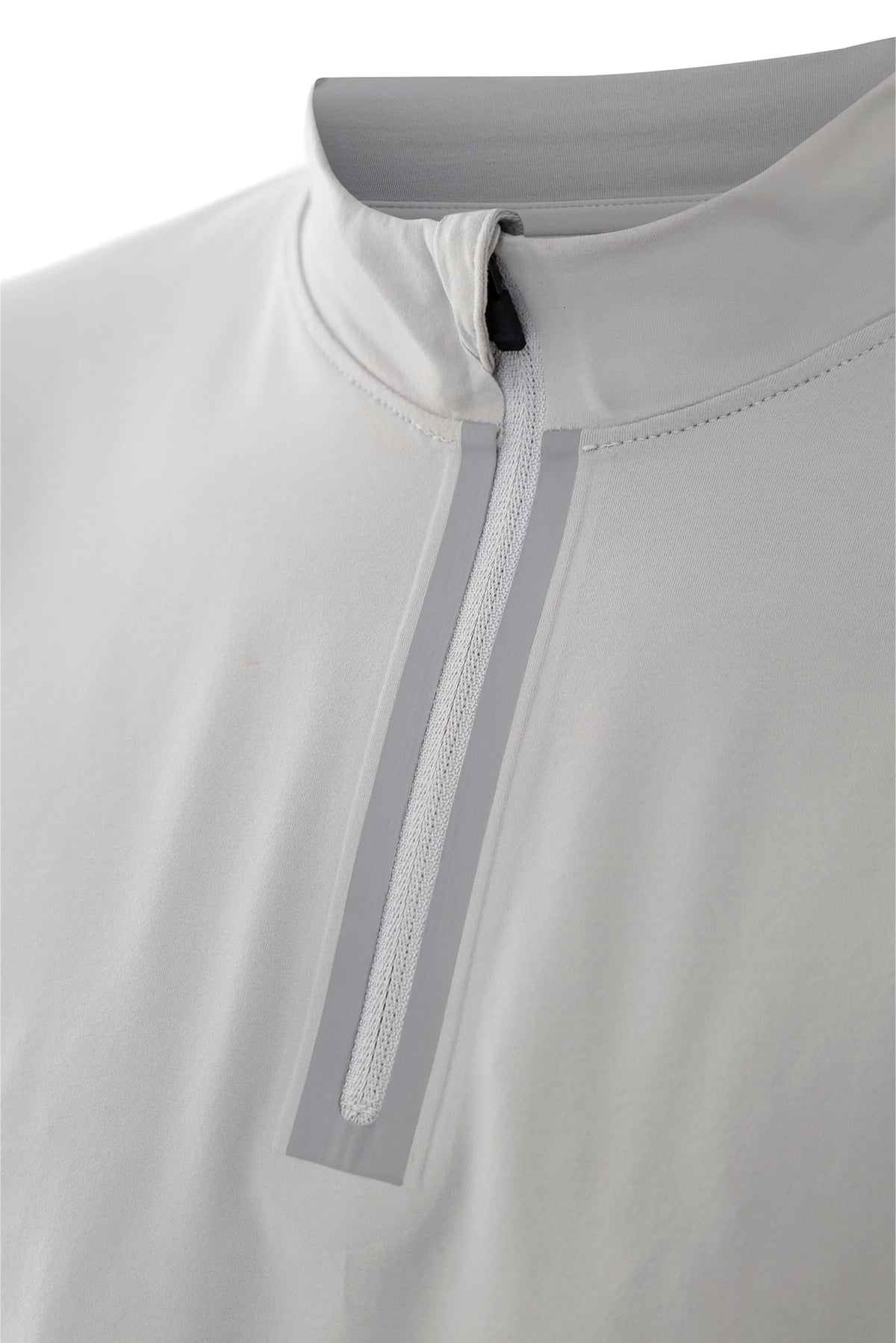 Camiseta gris deportiva manga larga cuello con cierre slim fit Dew