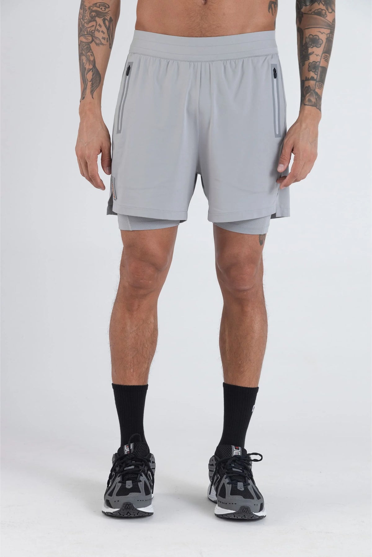 Men’s gray sports shorts with mesh lining Ether