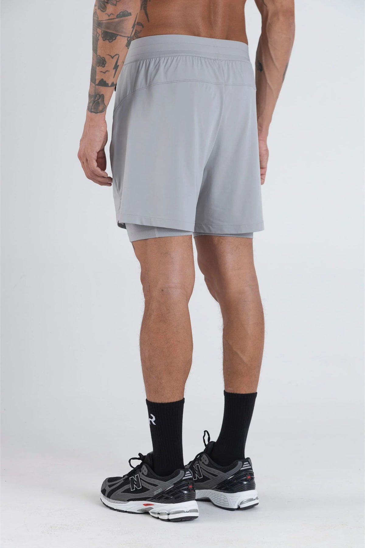 Men’s gray sports shorts with mesh lining Ether