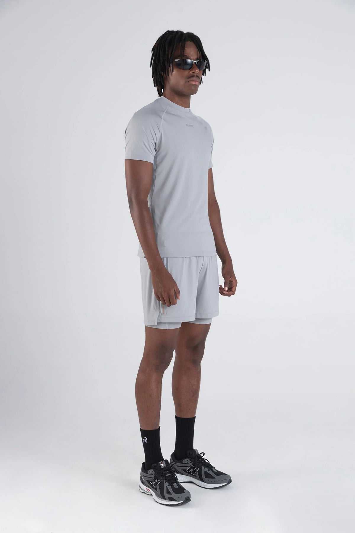 Men's slim fit gray sports t-shirt Gust