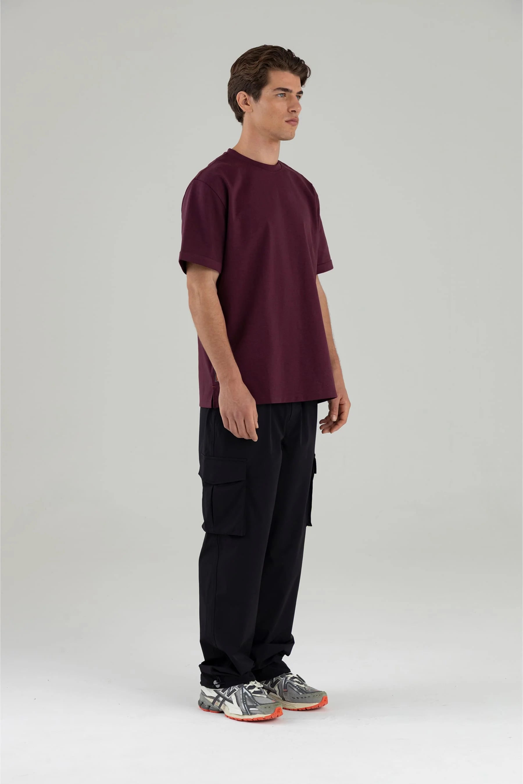 Clique Men's New Classic T-Shirt - Burgundy, Medium (Ringspun Cotton, Modern Fit) - View #10