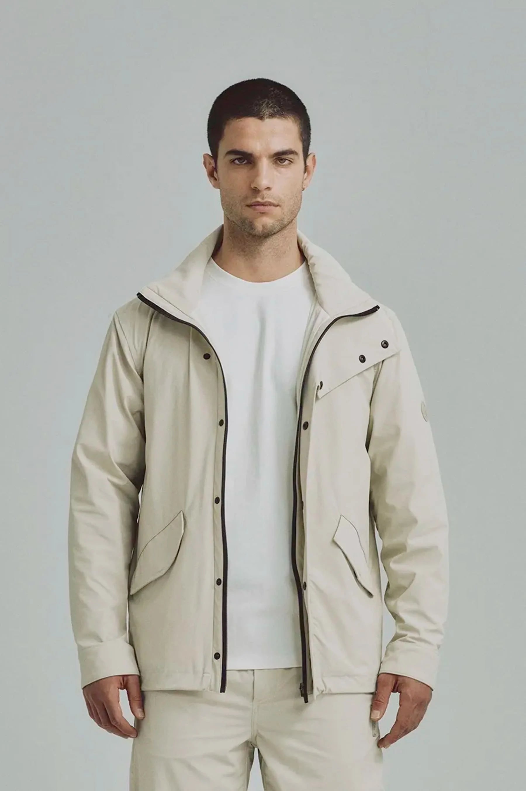 Men's sand jacket with hood Holmium Remanence