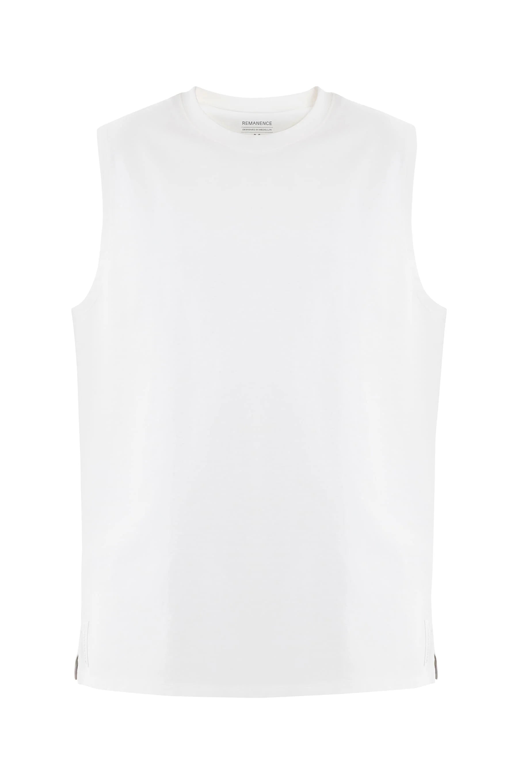 Men's white sleeveless t-shirt Cobalt Remanence