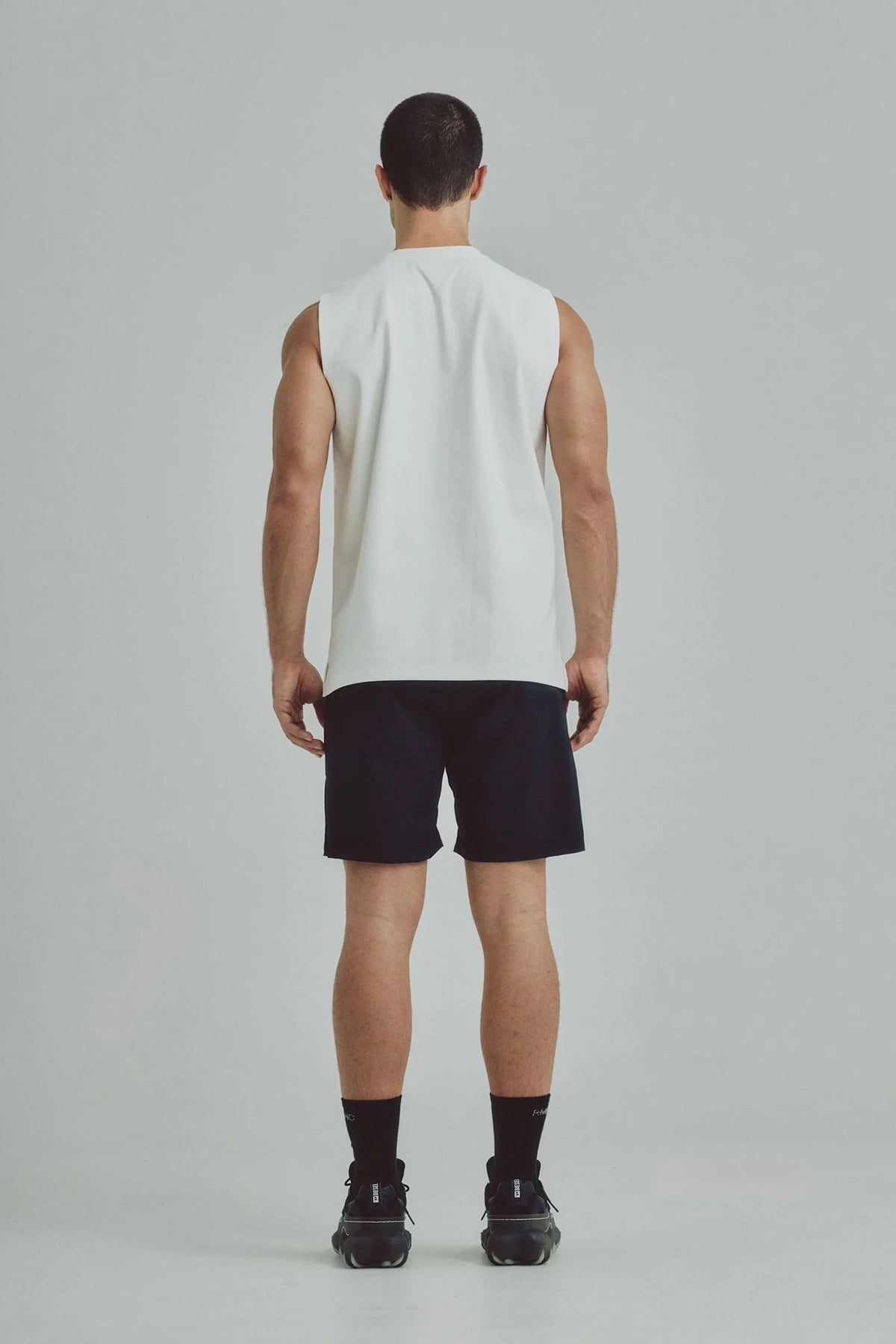 Men's white sleeveless t-shirt relaxed fit Cobalt