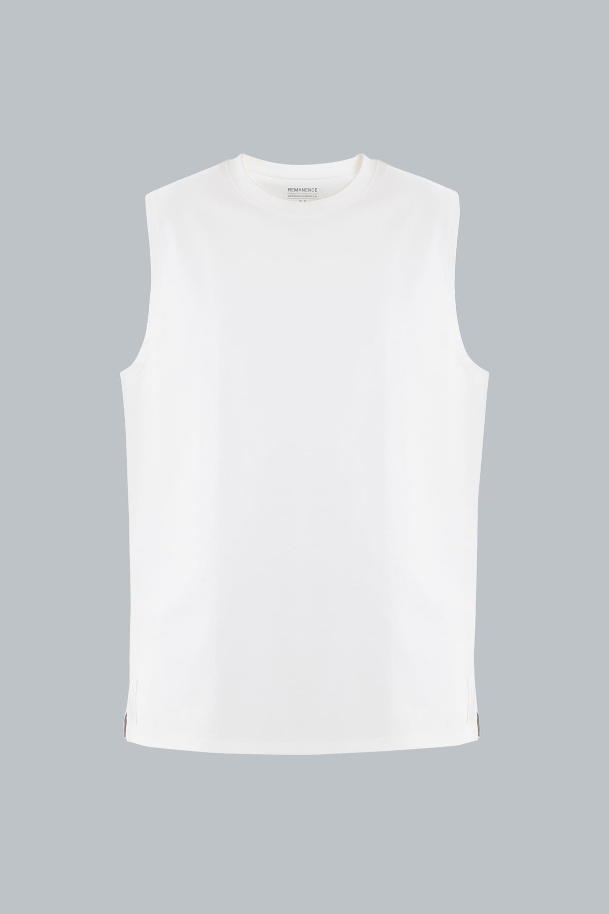Men's white sleeveless t-shirt relaxed fit Cobalt