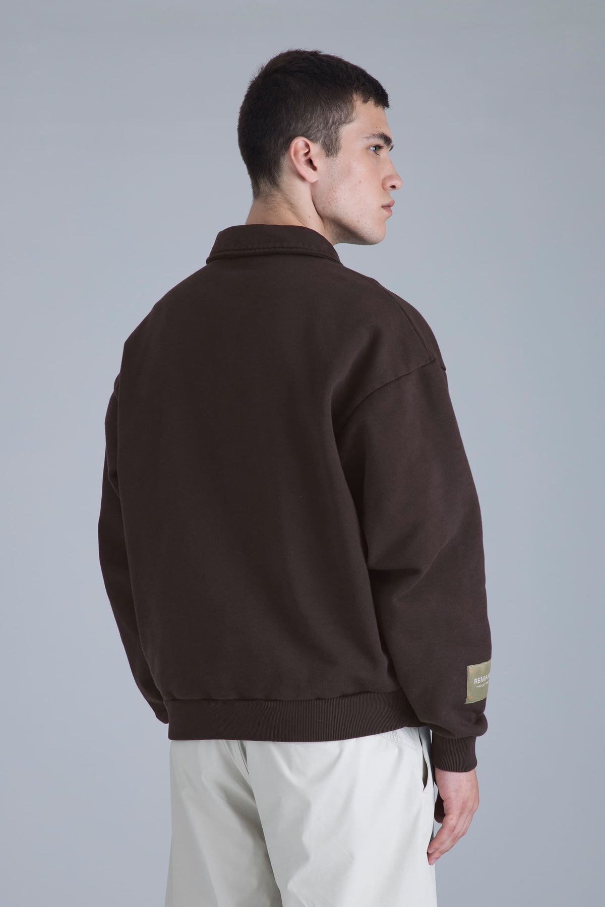 Buzo polo café chocolate para hombre oversize Lumen