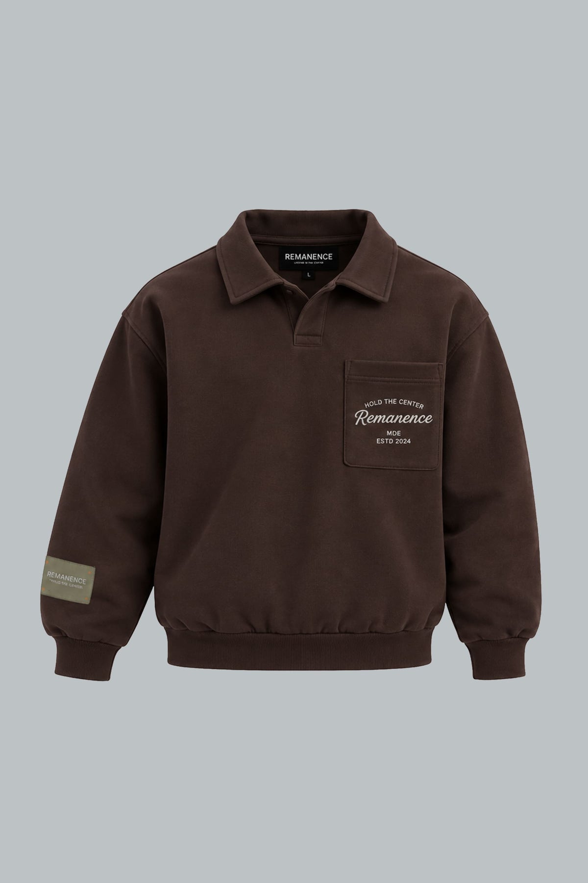 Buzo polo café chocolate para hombre oversize Lumen