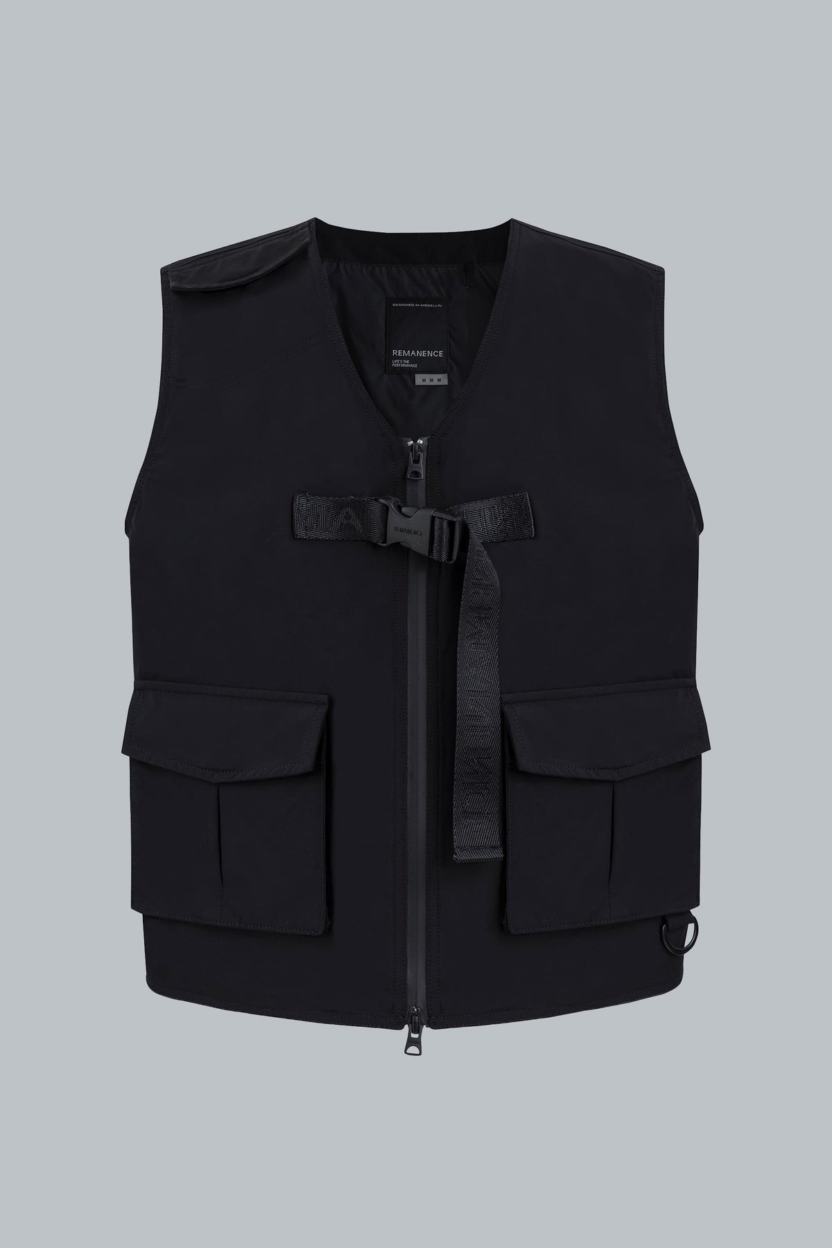 Men's black vest with pockets Volt