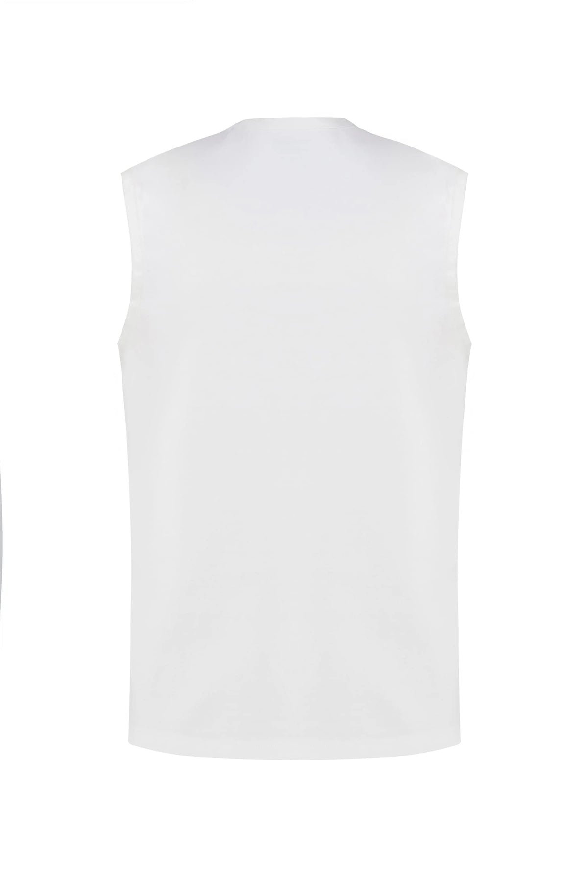 Men's white sleeveless t-shirt relaxed fit Flux
