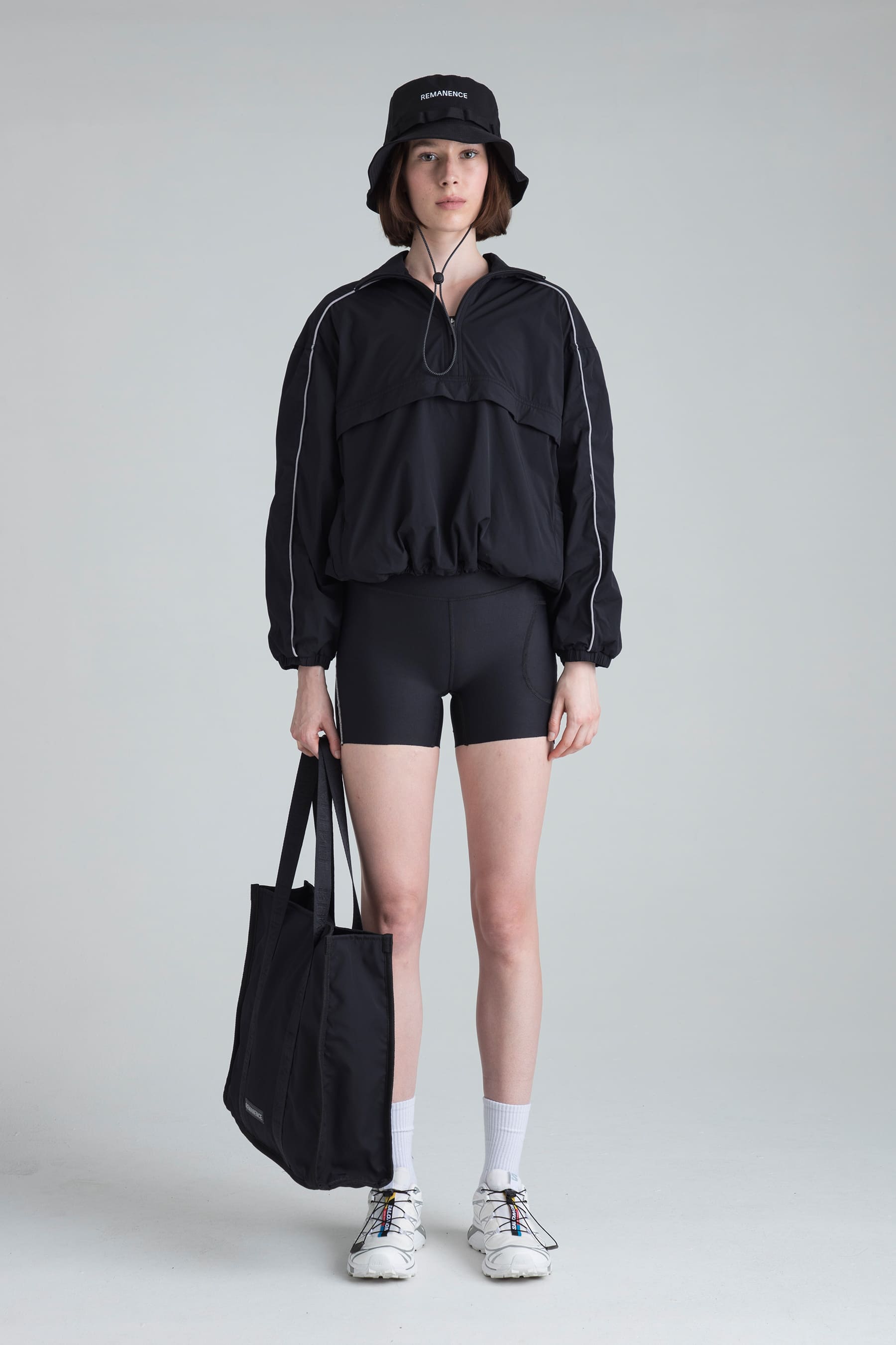 Women's black biker Tempo with jacket black remanence