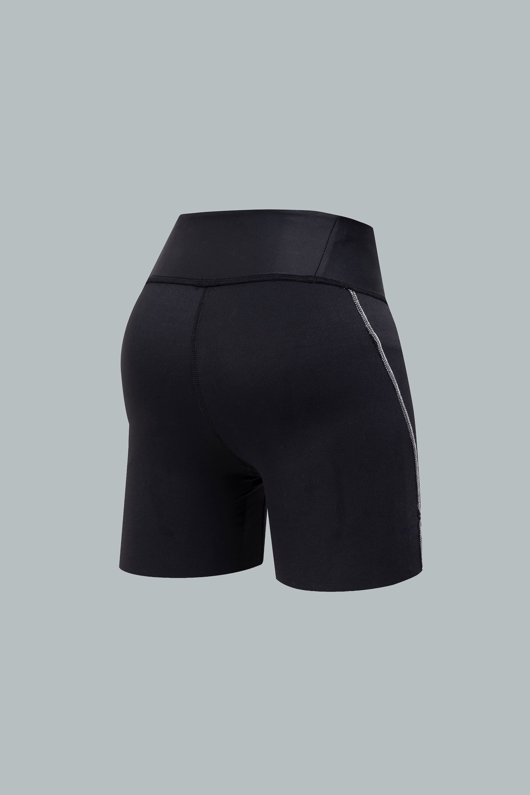 Women's black biker Tempo back view athletic