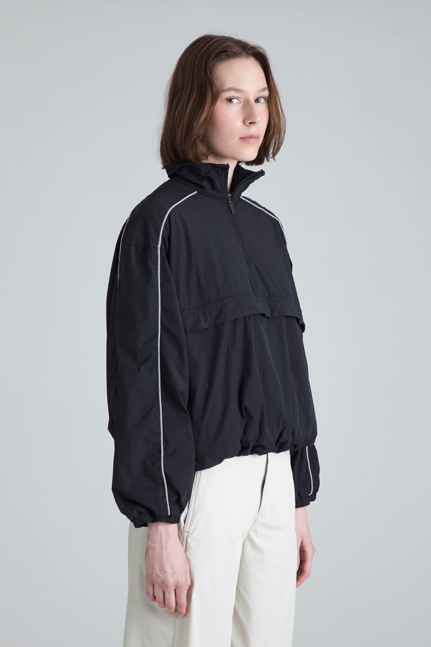 Women's black jacket Shade side view