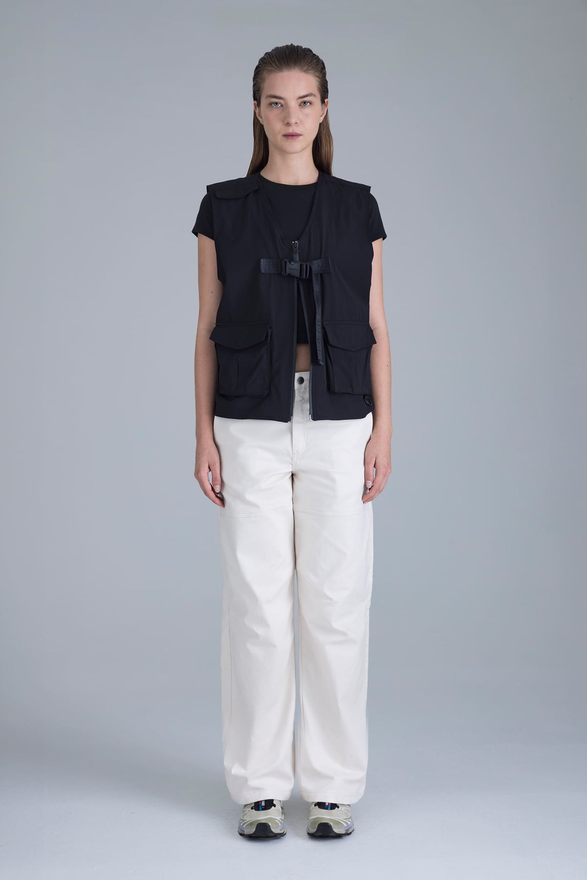 Pantalón baggy blanco marfil para mujer Circuit