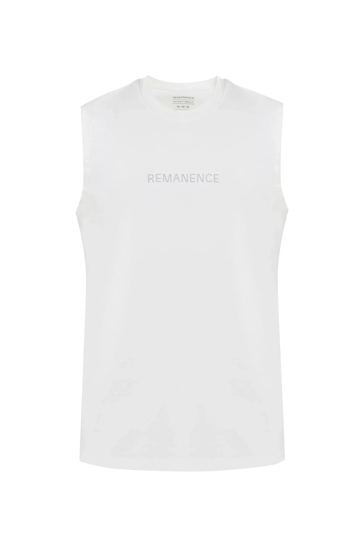 Men's white sleeveless t-shirt relaxed fit Flux