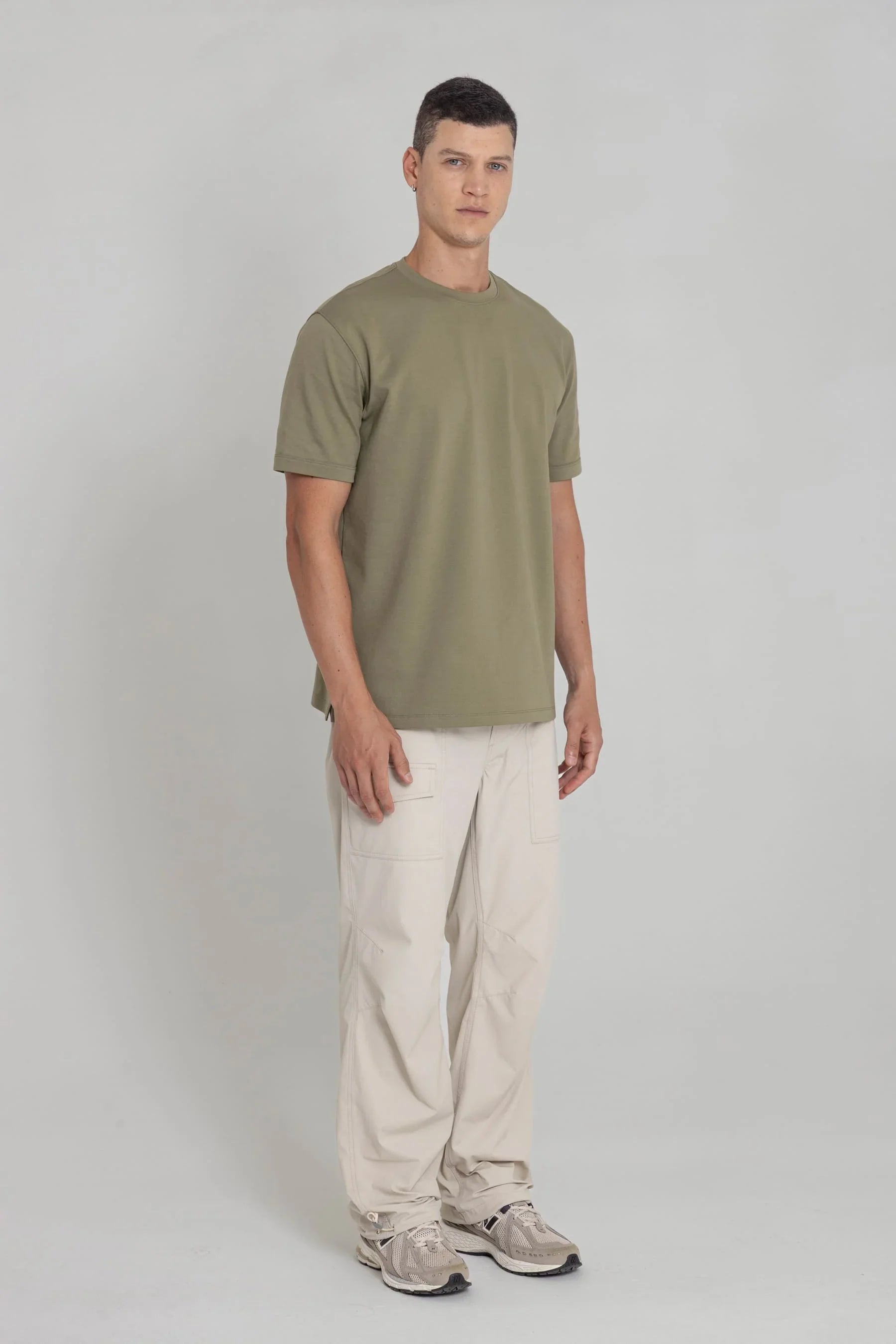 Men's Olive Green relaxed fit T-shirt New Cling