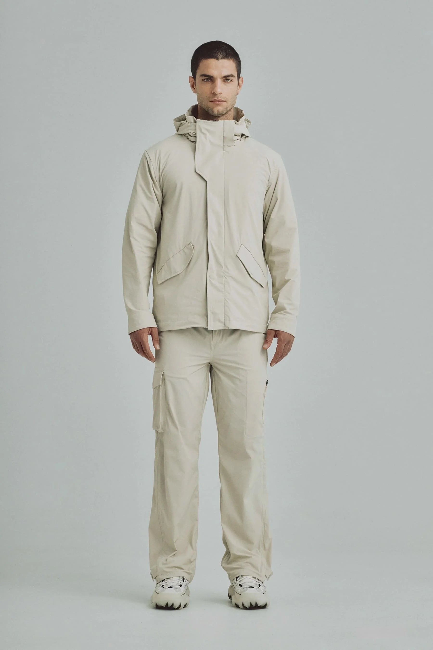 Men's sand jacket with hood Holmium Remanence