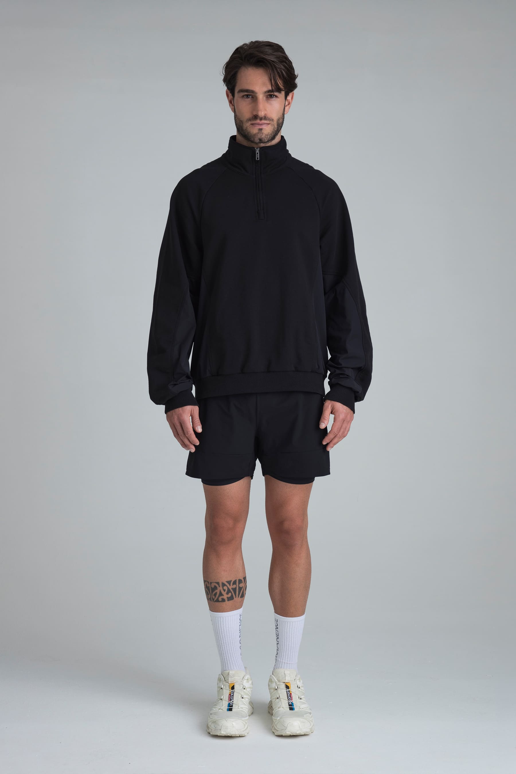 Men's black half zip sweatshirt Shadow