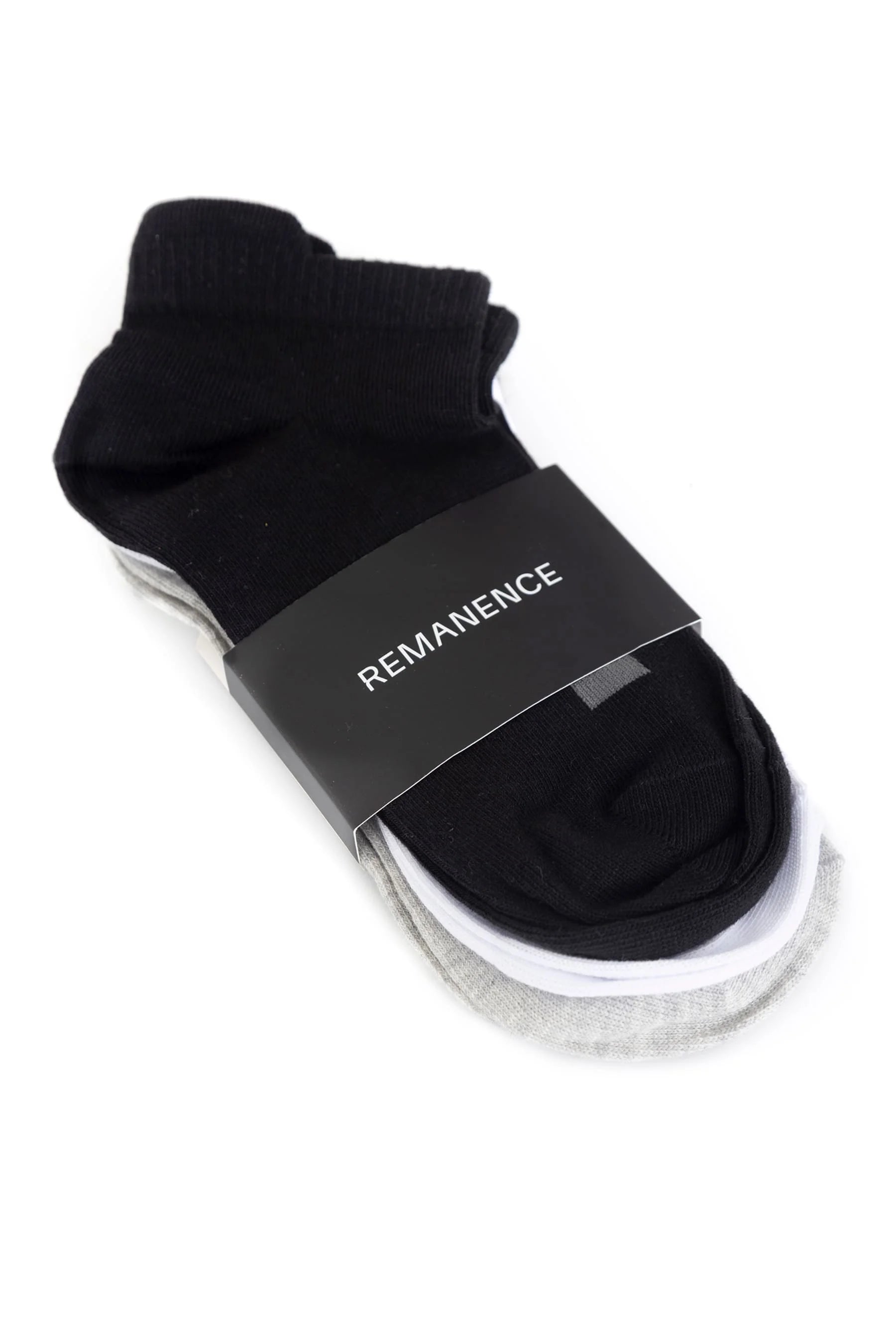 Men's black gray white ankle socks Zephyr Remanence 