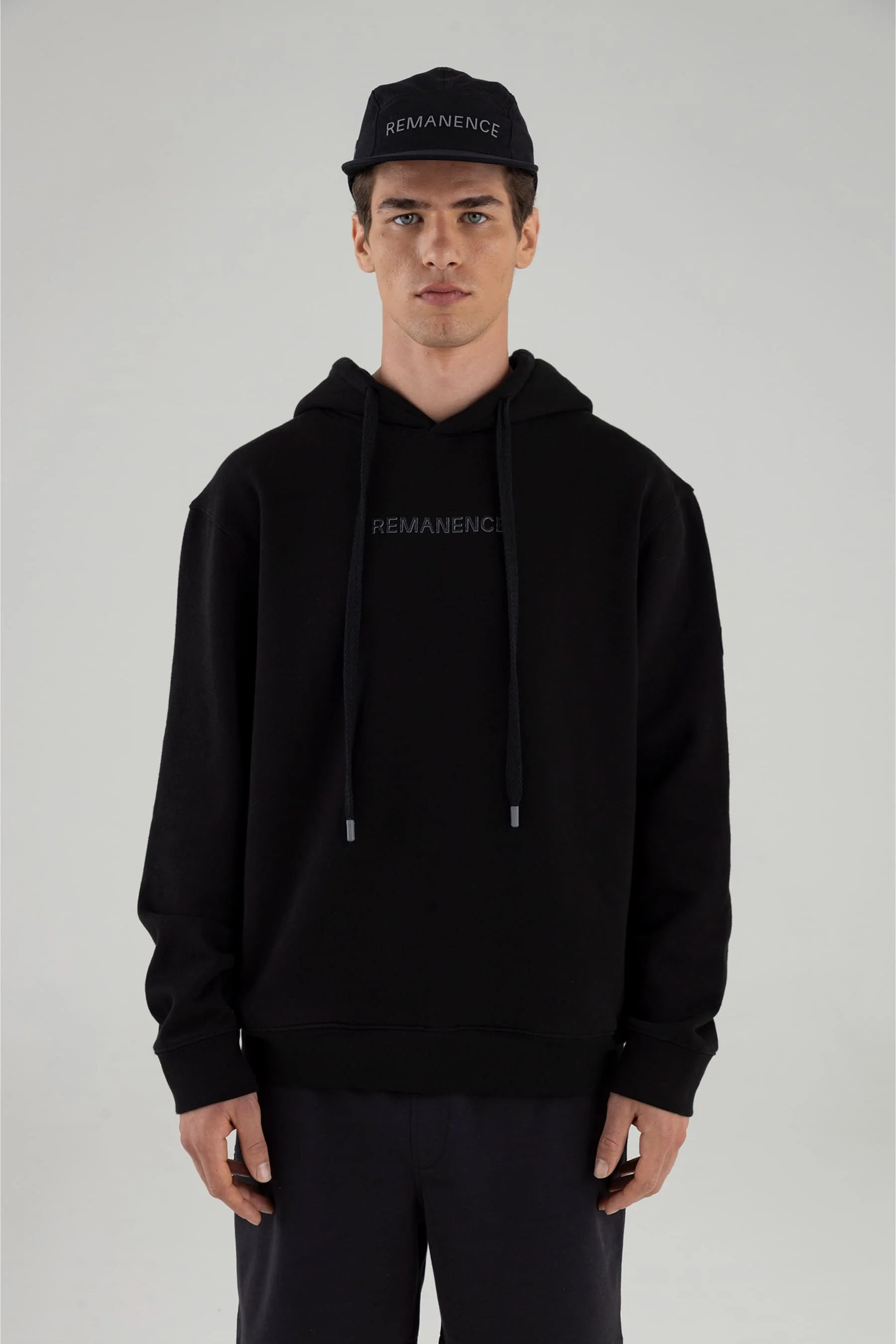 Men's black hoodie relaxed fit Hoodie Remanence 