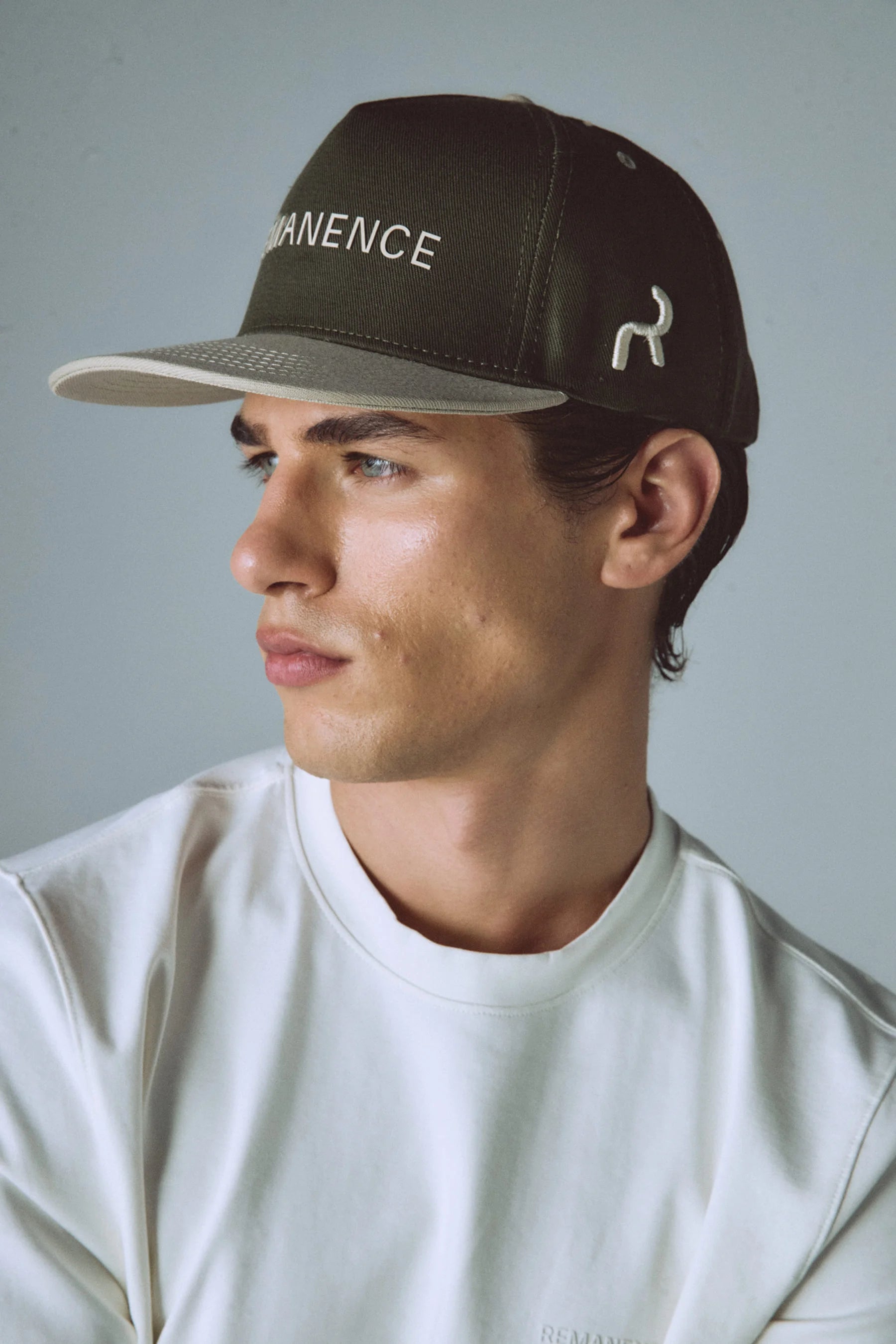 Men's green 5 panel cap Mode Remanence 