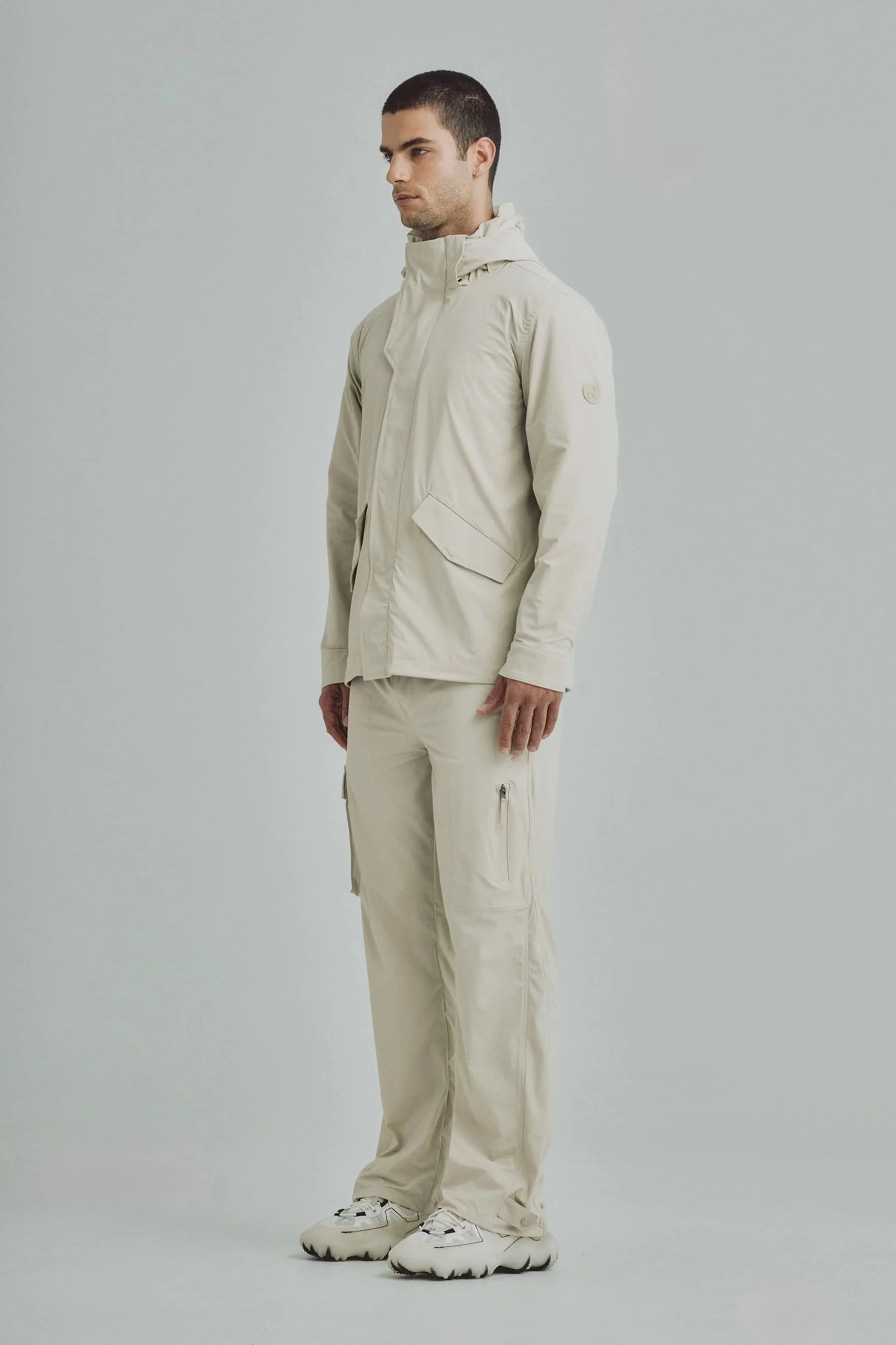 Men's sand jacket with hood Holmium Remanence