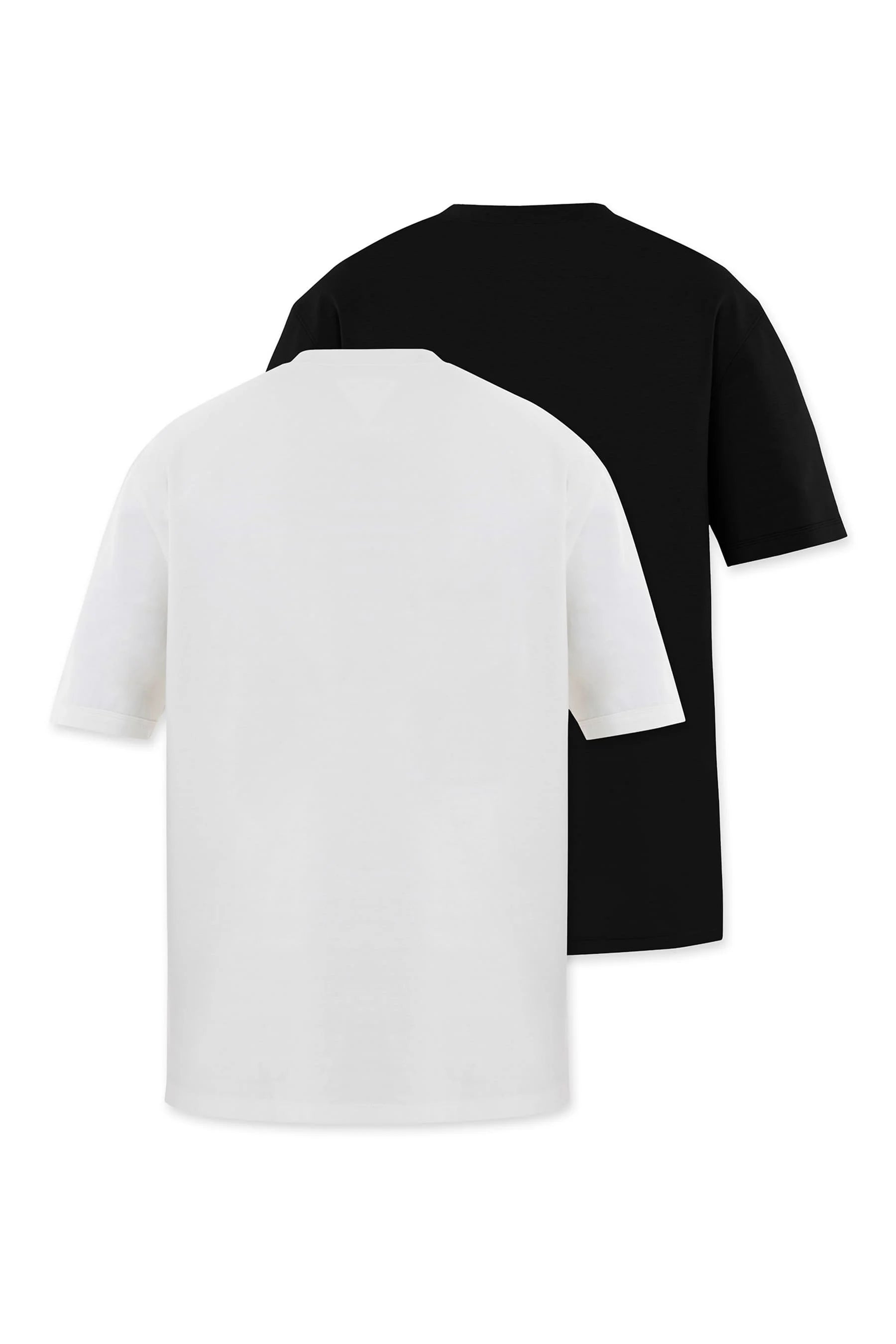 Men's white black 2 pack fit t-shirts Cling Remanence 