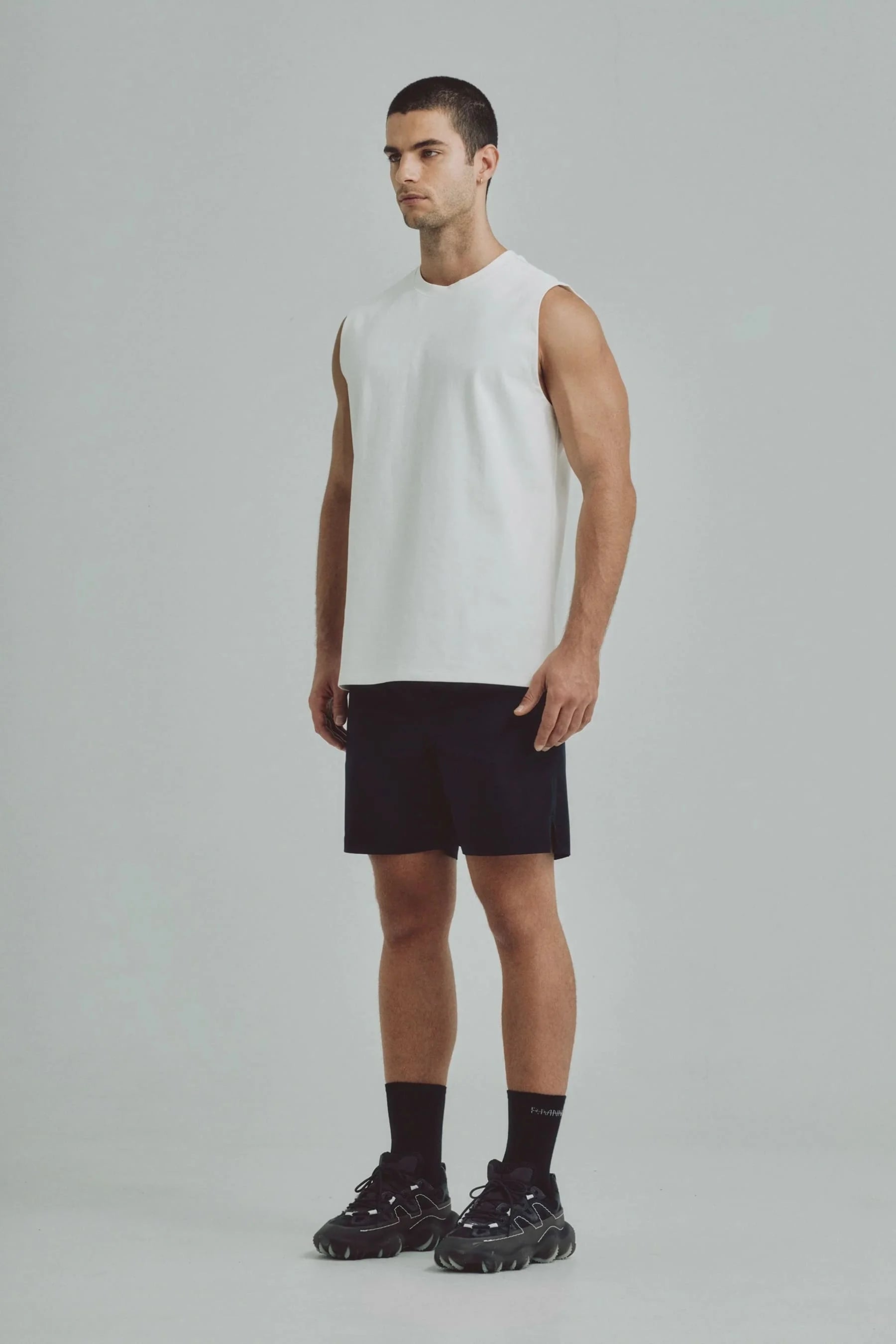 Men's white sleeveless t-shirt Cobalt Remanence 