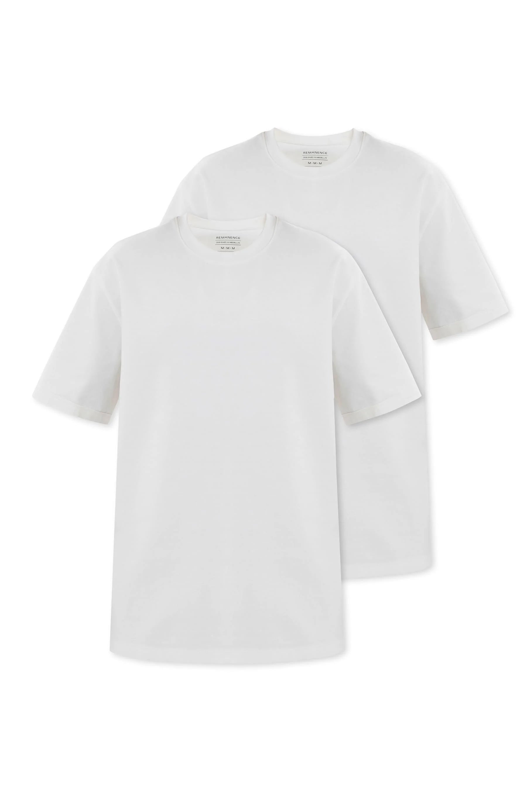 meravel simple comfortable Tee　White Men's white relaxed fit t-shirt Cling – Remanence International