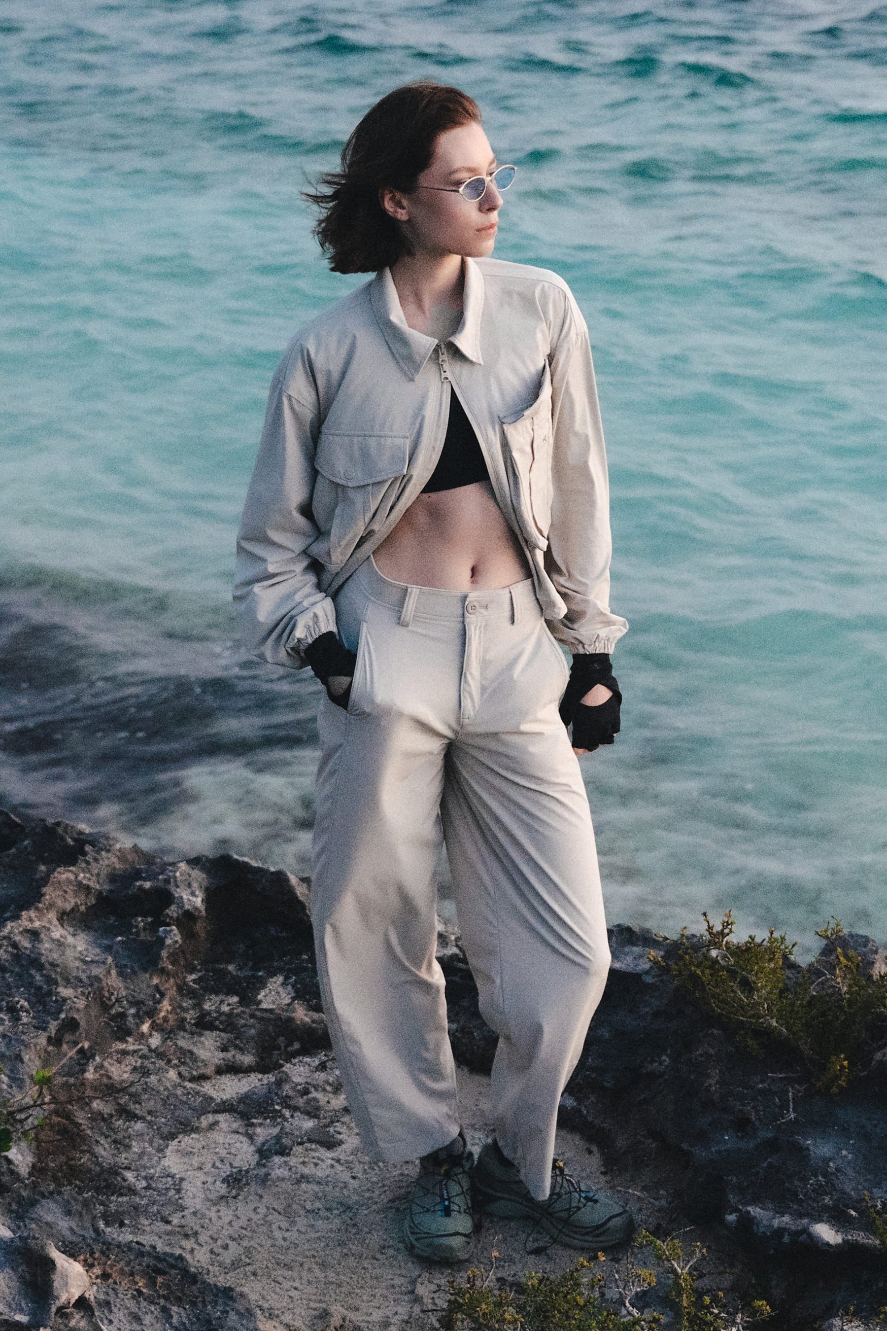 Women's sand straight-leg pants Mist outdoor