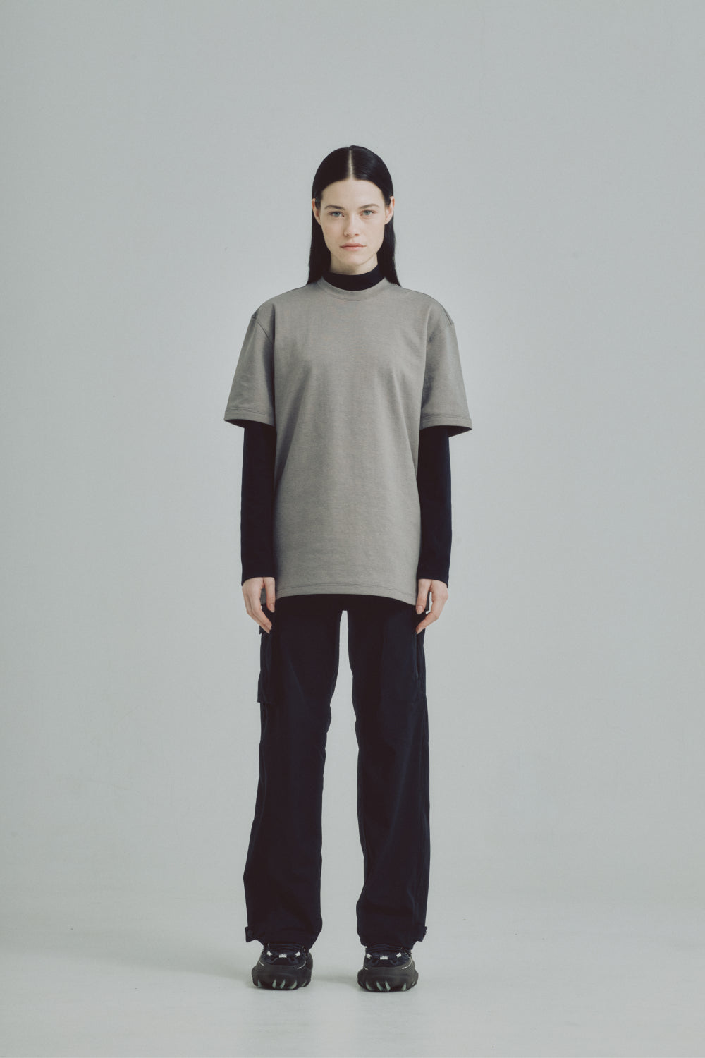 Relaxed Fit Cling Gray T-Shirt