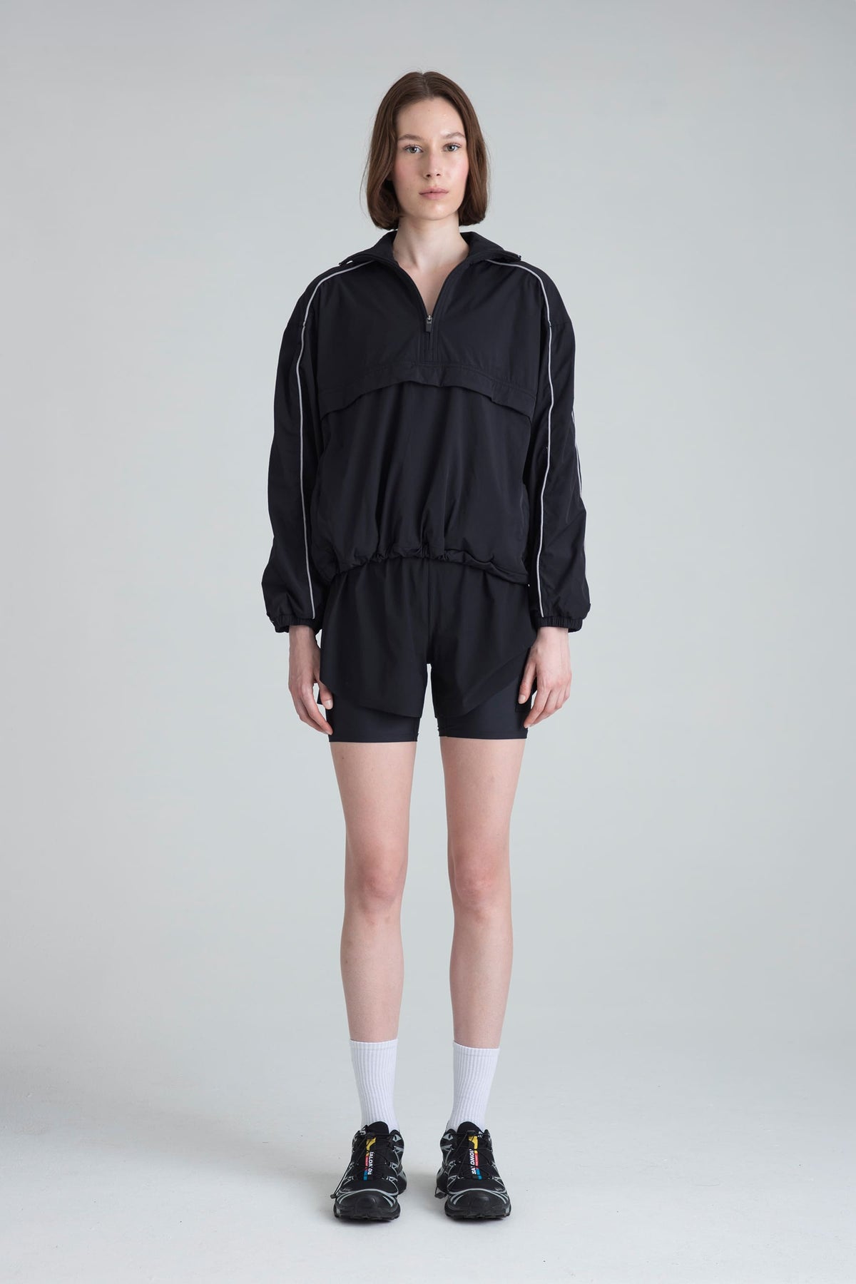 Women’s black sports shorts with inner biker Span