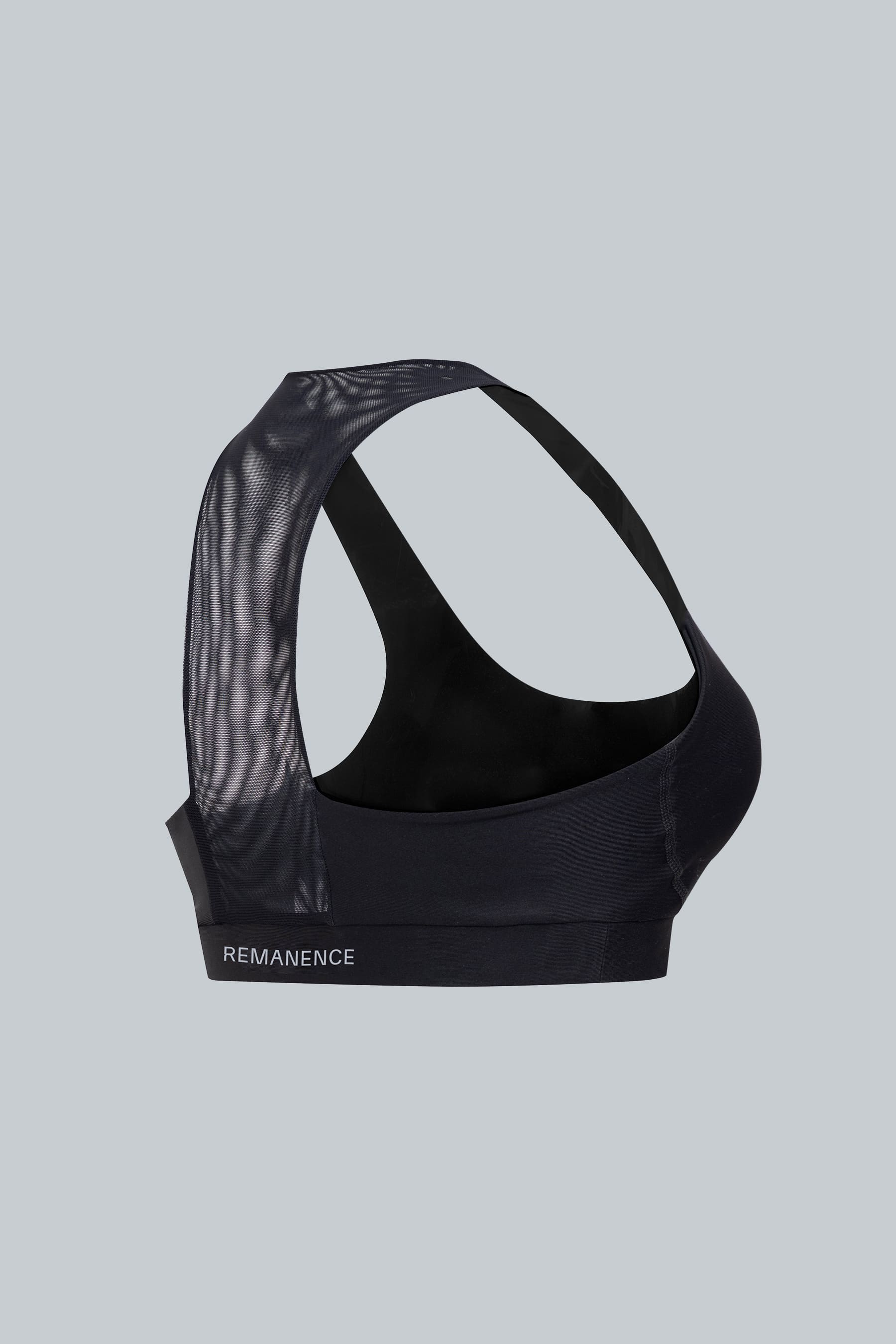 Women's black sports top Motion side view athletic