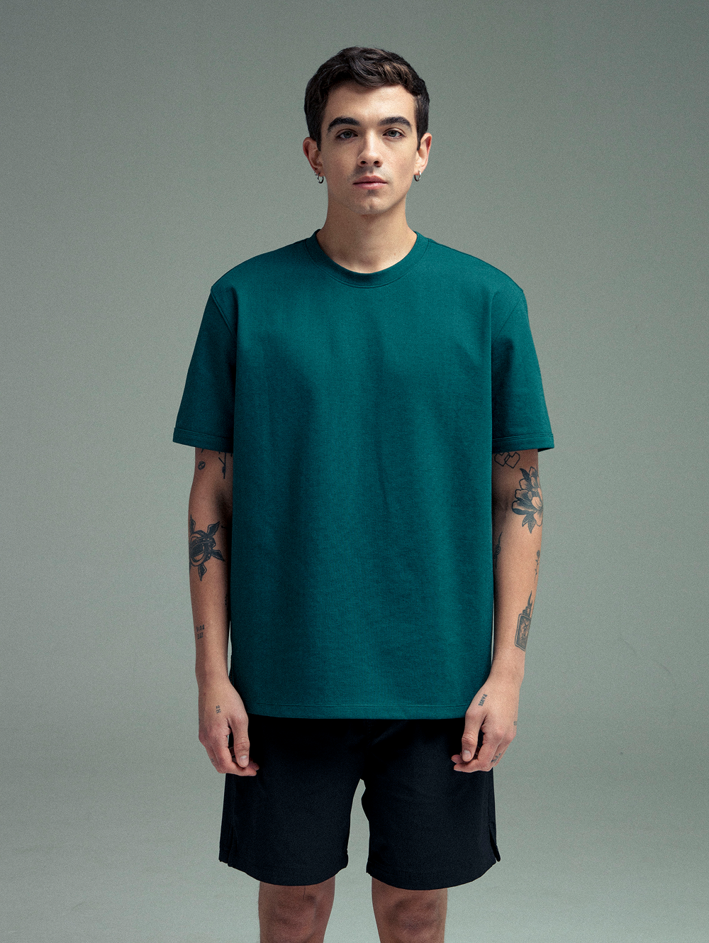 T-shirt cling relaxed Fit Green Dark Sea