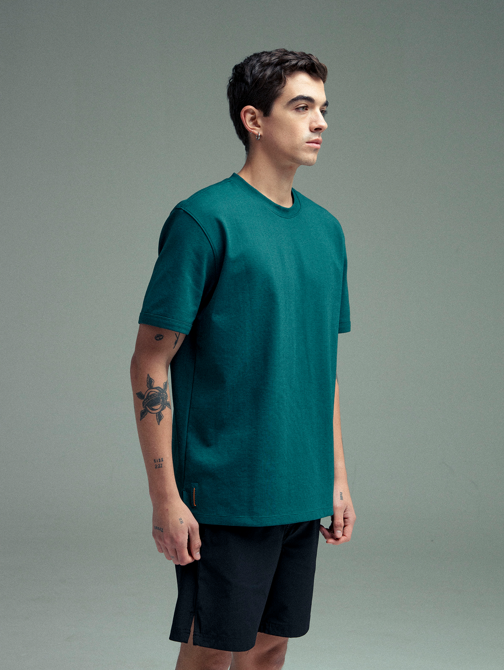 T-shirt cling relaxed Fit Green Dark Sea